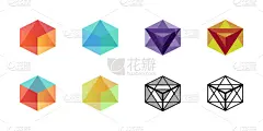 六边形,品牌名称,形状,几何形状,三维图形,立方体,黄色,白色,红色,绿色