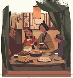 Mulan's Lunar New Year -  illustrations for Disney childrens book, Sophie Li : I illustrated for children's book  about young mulan spending New Year with her family! Those are some pages that I really like.&lt;br/&gt;It's my first published work!!&lt;br/