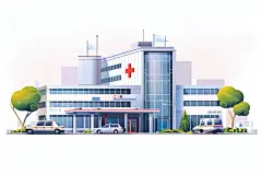 城市医院插画素材