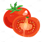 矢量-蔬菜美食元素贴纸-SVG-番茄