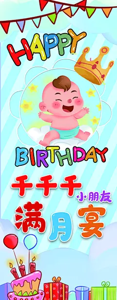 儿童生日舞会晚会派对海报