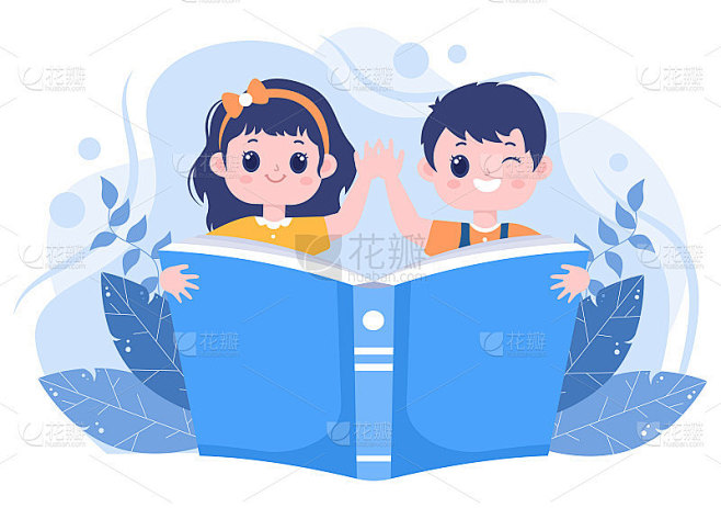 人物在一个房间里阅读书籍矢量插图，以增加洞察力和知识。平面设计