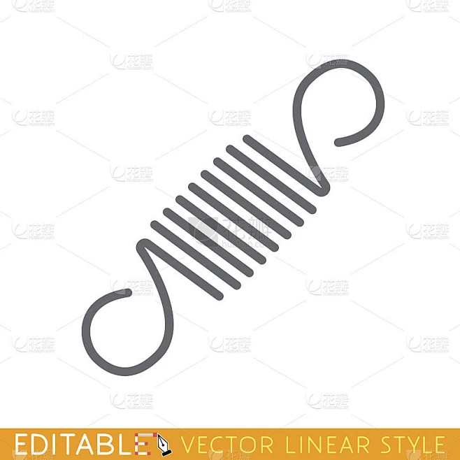 Spring可编辑的行图标。股票矢量插图。素材-花瓣网