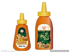 蜂蜜包装瓶贴插画手绘设计