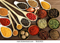 Colorful cuisine ingredients - herbs and spices. Food additives.
