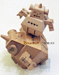 班门乐府 原创木质玩具 木儡系列 大小饼机器人