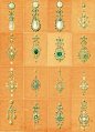 19世纪，法国著名珠宝工坊Mellerio设计的各式耳坠 ​​​​