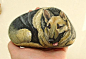 Hand painted rock. German Shepherd  by Alika-Rikki, via Flickr