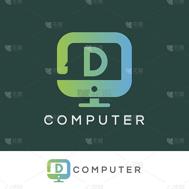 计算机初始字母D图标设计