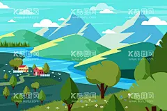 矢量春天背景  - 源文件下载【酷图网】矢量春天背景,春天风景壁纸,春天壁纸,绿色背景,大自然,清新,景色,自然季节,春季,四季,插图,卡通,风景地形,