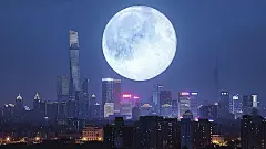 夜色中秋风光月光赏月月亮天空唯美摄影