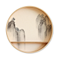 新中式玄关墙面装饰画圆形日式风格禅意餐厅壁画过道茶室和风挂画-tmall.com天猫