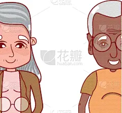 可爱的,伴侣,祖父母,动画片,家庭,面部表情,中老年人,幸福,相伴,享乐