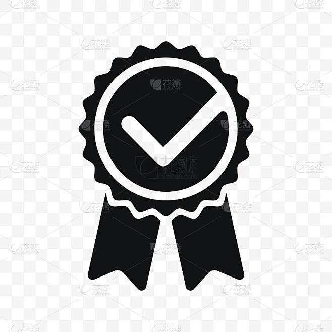 Quality check ribbon icon. Vector product certifie素材-花瓣网