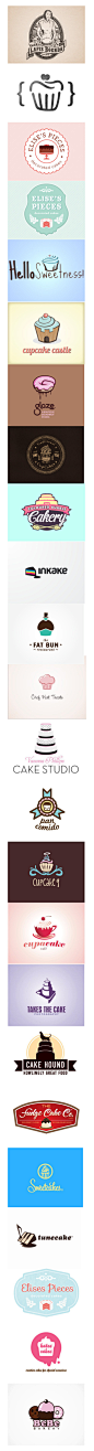 平面插画设计：一组关于蛋糕的logo设计... - 简单的一天采集到平面~logo - 花瓣