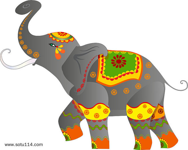 印度大象商业插画