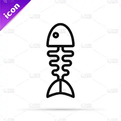 鱼类,白色,分离着色,黑色,动物骨骼,计算机图标,线条,整形器具,野生动物,直的
