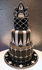 Black & Silver Art Deco Cake小蕊，总有一天你过生日的时候我要送给你~高端大气上档次