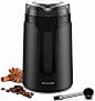 Amazon.com: SHARDOR 电动咖啡研磨机 适合 1-2 人 研磨机 香料、草本、坚果、谷物、黑色: Kitchen & Dining