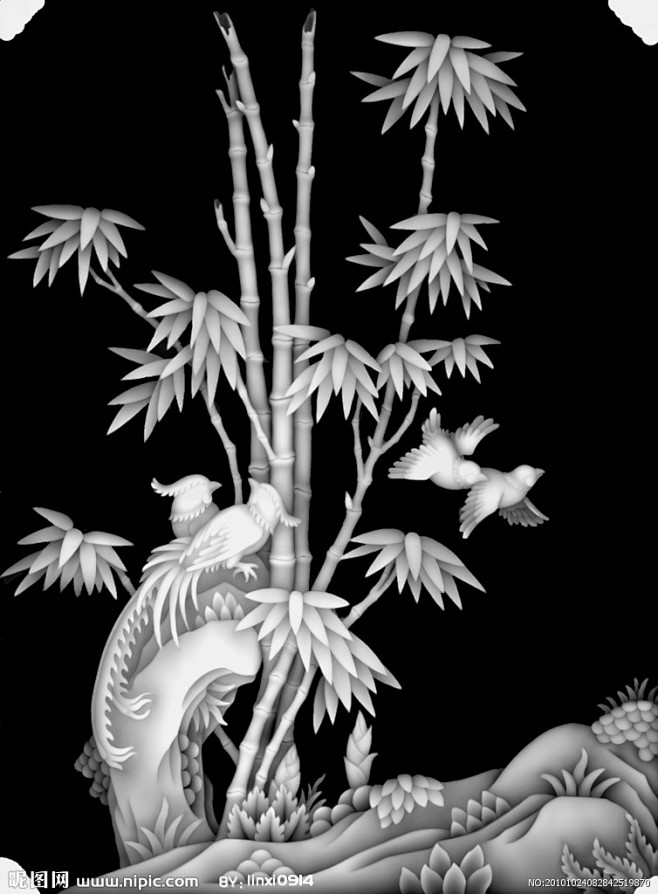 竹子bmp灰度图精雕