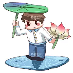 谷雨人物和荷花插画  - 源文件下载【酷图网】谷雨,人物,荷花,插画,卡通,