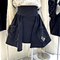 2021冬季韩版新款小众设计感爱心拼接黑色松紧高腰显瘦半身裙女-淘宝网