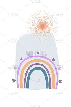 极简主义的那种波西米亚风格的海报。摘要:波西米亚印花适用于幼儿园墙面装饰、儿童商店广告、t恤印花、夏