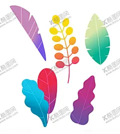 手绘扁平风花卉树叶插画元素 【酷图网】手绘,扁平风花卉,彩色渐变,扁平风树叶,扁平风插画,卡通插画,卡通贴纸,水彩元素,水彩插画,插画元素,手绘插画,插画设计,矢量元素,元素设计