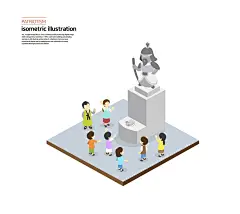 瞻仰爱国将领纪念民族英雄2.14D插画瞻仰|爱国将领|纪念|民族英雄|插画