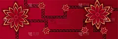 中国农历2022年虎年红金花和亚洲元素剪纸与工艺风格的背景。通用中文背景横幅。矢量图