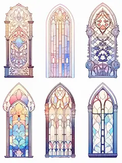 花窗·绘画素材·手账素材