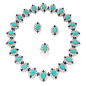 一条绿松石、蓝宝石和钻石项链、戒指和耳环套装，由Kern于1984年设计，钻石总重量约19.10克拉，2018年4月30日邦瀚斯（Bonhams）伦敦拍卖会