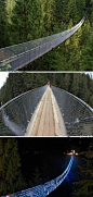 
【世界上最长吊桥在哪？】是加拿大温哥华的卡皮兰诺吊桥！这座长达136米的吊桥至今已有123年的历史，平均每年会有80万人在这里体验空中漫步。尽管这座吊桥非常的安全，但如果你害怕晃动或者有恐高症的话，建议还是量力而行。



