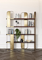 Freestanding steel and wood bookcase GISELLE by Capital Collection