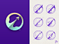 Rocket | Logo design minimal emission space mark purple icon logo design logo rounded rocket