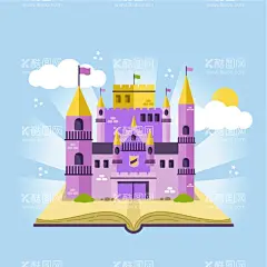 城堡  - 源文件下载【酷图网】城堡,童话,卡通,手绘,插图,建筑,童话城堡,梦幻城堡