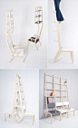 创意梯子椅，梯子和椅子合二为一了，还能当置物架用