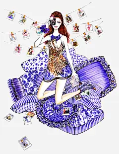 手绘宅女高清素材 人物 性感 欧美风 睡衣 短裙 美女 免抠png 设计图片 免费下载