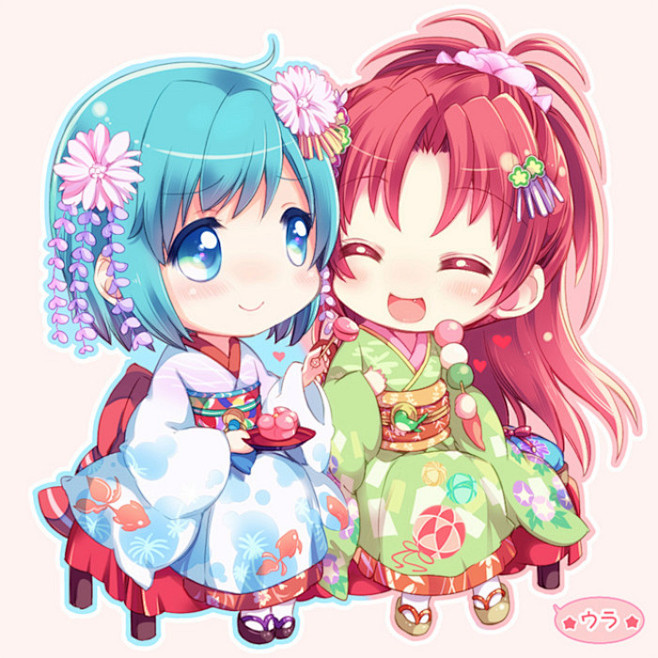 q版古装萌少女插画