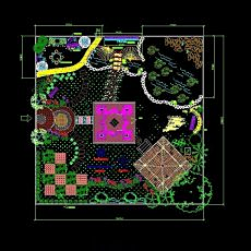 仰望520采集到39套别墅庭院私家花园景观设计CAD平面图