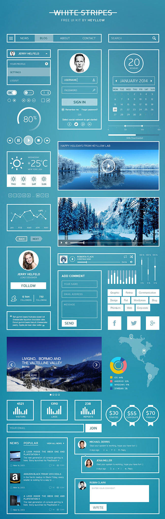 White Stripes UI Kit...