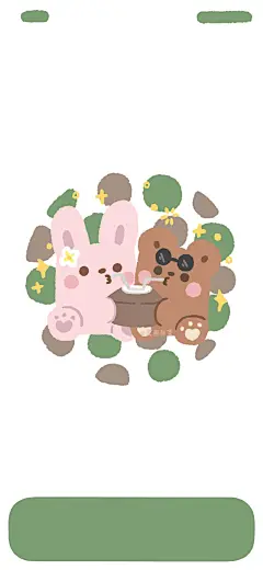 卡通 手机壁纸 小熊 兔兔 可爱 cr：黑熊熊茶