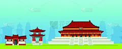 房屋,地形,传统,贺卡,灯笼,背景分离,春节,传统节日,大门,朝鲜半岛