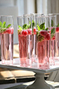 raspberry mint champagne cocktail