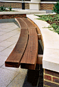 Hardwood Timber Seat Type 4 wall seat, outdoor seating by Woodscape. Timber #outdoor #furniture #landscaping Curved seat