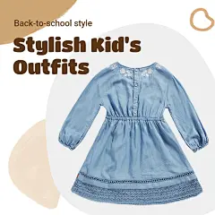 Simple Children's Clothing Dress Display Promotion Ecommerce Product Image