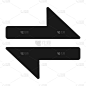 Swap arrow black vector flat icon.