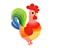 Folk art illustration : Folk art roosters illustration  