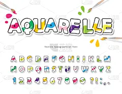 儿童,创造力,字体,多色的,卡通,可爱的,华丽的,字母,简单背景,字母表次序
