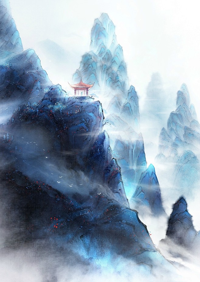 古风素材作者流水画